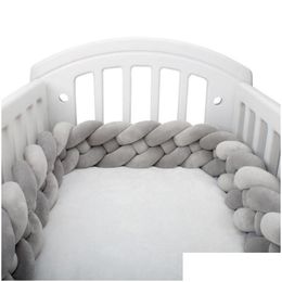Постилочные наборы 2M Baby Bumper Bumper Bede Braid Узел подушка сплошное цвет для детской кроватки для кроватки для кровати декор капля доставка корабль Dhr23