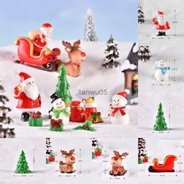 Christmas Decorations Mini Resin Christmas Decoration Micro Landscape Model Santa Claus Snowman Tree DIY Miniature Garden Figurines Xmas OrnamentL231117