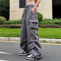 Women's Pants Harajuku Y2K Parachute Women Hippie Streetwear Oversize Pockets Leisure Cargo Trousers Techwear Baggy Straight Wide Leg