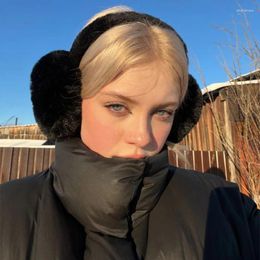 Berets Winter Warm Plush Earmuffs Women Men Soft Cute Fluffy Ear Warmers Solid Protection Windproof Thermal Adjustable