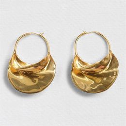 Irregular Metal Basket Large Hoop Earrings For Women Big White Enamel Statement Huggie Earrings Nickel whole Bijoux253D