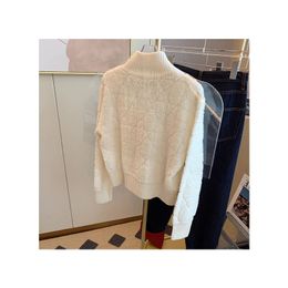 2023 autumn and winter new high-quality knitted cardigan small fragrance stand collar plush sweater cardigan jacket women's