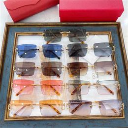 New High Quality types of Personalised frameless gradient Sunglasses Chaoins net red sunglasses women ct0092