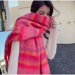 Scarves Colorful Cashmere Scarf for Women Winter Warm Thickened Shawl Soft Comfortable Long Classic Plaid Accessories 231204