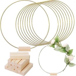 Party Decoration 10-30cm Metal Hoop Wreath Frame Wire Ring With Holder Flower Garland DIY Macrame Floral For Wedding Dream Catcher