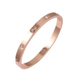 Bangle The Beautiful Couple Bracelet Cubic Zirconia Gold With Stainless Steel Women Jewelry Gift Card Buckle Brac239l