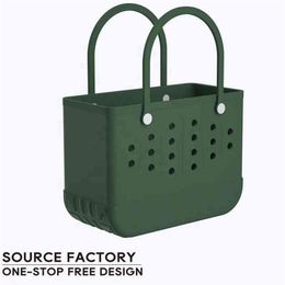 Popular Waterproof Woman EVA Tote Large Shopping Basket Bags Beach Silicone for Bogg Bag Purse Eco Jelly Candy Lady Handbags2402