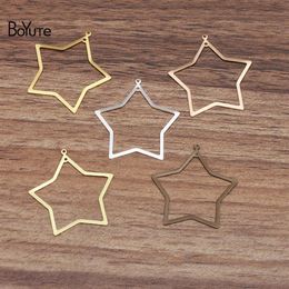 BoYuTe 100 Pieces Lot 29MM Star Charms Pendant Whole DIY Handmade Fililgree Metal Brass Jewellery Materials243Y