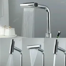 Bathroom Sink Faucets 4 In 1 Faucet Multifunctional Waterfall Kitchen 720°Rotatable Water Tap Nozzle Anti Splash Washbasin