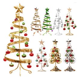 Christmas Decorations Mini Xmas Tree With Bell Decor Tabletop Artificial Rustproof Festival Theme 2023 Year Kids Gifts Craft