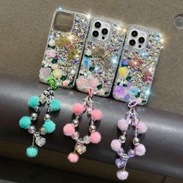Luxury Bling Dragonfly Cases For Iphone 15 14 Pro Max 13 12 11 XR XS X 8 7 6 Plus 3D Rhinestone Hard PC Plastic TPU Shinny Diamond Flower Crystal Phone Girls Back Covers