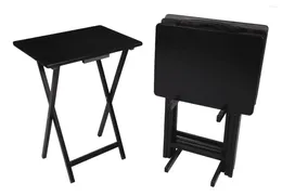 Camp Furniture Mainstays Black 5-Piece Folding TV Tray Table Set 19 X 15 26 Inch Outdoor