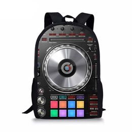 Fashion Punk DJ Music Print 3 PCS SET Kids Backpack Teenage Boys Girls Student School Bags Children Book Bag Daily Mochila1840