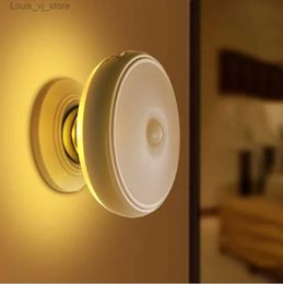 Night Lights Rechargeable Motion Sensor PIR Wireless Small LED Light Automatic Baby Kids Night Wall Lamp for Children Room Stairs Furniture YQ231204