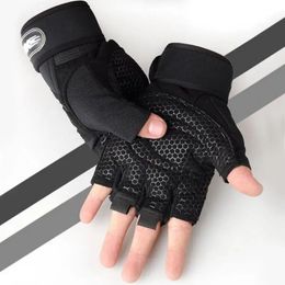 Wrist Support Gym Fitness Heavyweight Training Gloves Men women Body Building Half Finger NonSlip Weightlifting Sports 231104