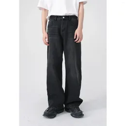 Men's Jeans Men Pants 2023 Four Seasons Korean Style Straight Black Grey Wide Leg Autumn And Winter Pant