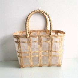 Evening Bags 2022 Transparent Jelly Bag Portable Beach HandBag Fashion Plastic Woven Women Leisure Cabbage Basket2676