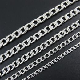 10meter 4 6 7 8mm in Bulk Jewelry Making Lot Meters Beveled Flat Figaro Stainless Steel Unfinished 1;1 NK Chain DIY Jewelry Findin238D
