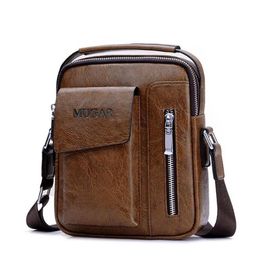 Men's bag mini shoulder bag messenger business briefcase casual retro small196P