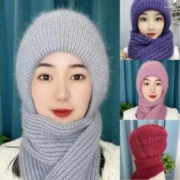 Scarves Muslim Autumn Winter Warm Thickened Women Girls One Piece Solid Hat Knitted Cap High Quality Beanie Scarf