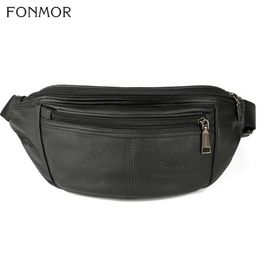 Waist Bags Fonmor Womens Antitheft Bag Fanny Pack Genuine Leather Belt Purse Small Phone Key Black Men Packs Unisex201T