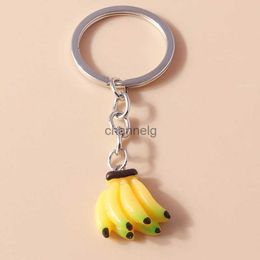 Key Rings Cute Keychains Resin Fruit Banana Charms Keyrings Souvenir Gifts for Women Men Car Key Handbag Pendants Key Chains Accessories YQ231204