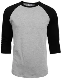 Men's Suits A2889 Fashion 2023 Summer Autumn Men O-Neck Cotton T-shirt Casual 3/4 Sleeve Tshirt Raglan Jersey Shirt