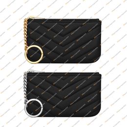 Ladies Fashion Casual Designer Luxury Caviar MATELASS Key Pouch Coin Purse Wallet Grain De Poudre Embossed Leather Business Card H219O