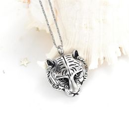 Pendant Necklaces XJ002 Tiger Head Design Pet Cremation Jewellery - Memorial Urn Locket For Animal Ashes Keepsake306t