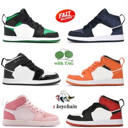 1S 1 Kids Shoes jumpman 1 high boys Sports Girls baby sneakers jordens1 designer childrens trainers chunky black Panda youth toddler infants triple pink size eur 24-35