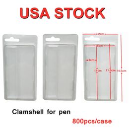 USA STOCK Plastic Clamshell Packaging for 2ML 1ml Disposable Vape Pen Blister Case Package Vaporizers Pack for Pens OEM Paper Card Customise Logo 800pcs/lot