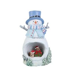 Christmas Decorations Christmas Statues For Decoration Modern Sculptures Resins Christmas Ornaments Living Room Table Tv Cabinet Snowman Hedgehog LampL231117