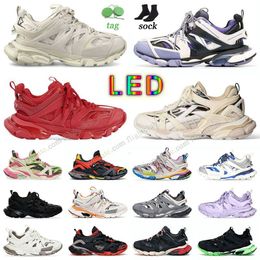 LED Designer Track 3 3.0 Casual Shoes mens womens Paris fashion tracks led Triple white black Trainers Tess.s. Gomma leather Trainer Nylon Printed Platform Sneakers Low