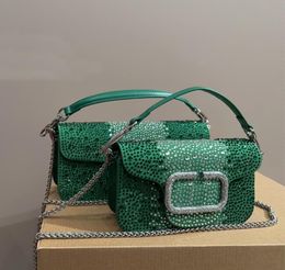 7A Top LOCO Crystal Shoulder Bag New Fashion Designer with Diamond Logo Handbag V-shaped Buckle Flap Women Bag Interior Sheepskin Original Design 2 SIZE 26CM 20CM