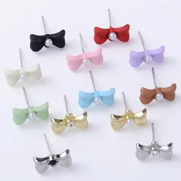 Stud Earrings 10 Pieces/Set 14 8 MM Bowknot Pendant Handmade DIY Jewelry Accessories