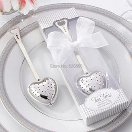 Party Favour Stainless Steel Heart Shape Tea Infuser Ball Novelty Supplies Wedding Gifts For Guests Favours 20pcs/lot