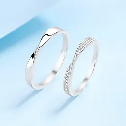 Cluster Rings GJWJ S925 Sterling Silver Ring For Women Men Brilliant Moissanite Diamond Couple Wedding Band Engagement Anniversary Gift