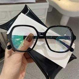 Sunglasses New High Quality Net-red myopia with fragrance and polygonal 3421 black glasses female nude divine tool large frame small face