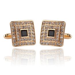 Cuff Links Luxury Men's Cuff Links Rhinestone Crystal Business Lawyer Square Cufflinks Cuff Botton Fashion Men's French Shirt Cufflinks 231204