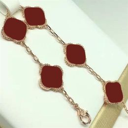 6 Colors Fashion Classic 4 Four Leaf Clover Charm Bracelets Bangle Chain high quality Agate Shell Wedding cjeweler for mens womens235J