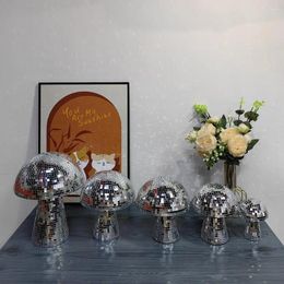 Party Decoration Retro Reflective Mushroom Shape Disco Mirror Ball DJ Light Modern Home Decor For Prom House Room Sculptures And Figurines
