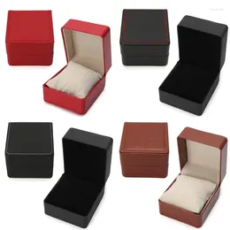 Watch Boxes Luxury Faux Leather Box Bracelet Bangle Pillow Cushion Display Holder For
