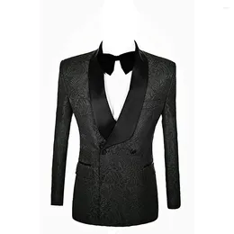 Men's Suits Blazer Suit Jacquard Jacket Shawl Lapel Double Breasted Coat