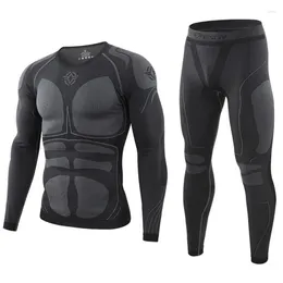 Men's Thermal Underwear Men Sport Suits Outdoor Cycling Compression Sportswear Quick Dry Breathable Clothes Fitness Running Tracksuits