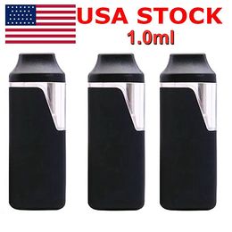 USA Stock 1.0ml Disposable Vape Pen 280mah Rechargeable Battery Black Empty Vaporizer Devices Local 2-5 days Delivery 200pcs/lot OEM Logo Welcome