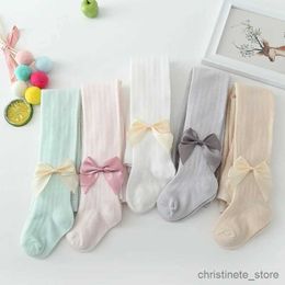 Kids Socks New Summer Girls Pantyhose Soft Cotton Breathable Mesh Bow Tie Decor Tights Stockings Princess Babys Kids Anti-mosquito Leggings