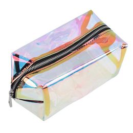 Design Women Cosmetic Bag Laser Makeup Case Transparent Beauty Organiser Pouch Female Jelly Clear Bags & Cases2853