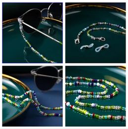 Eyeglasses chains 18 Colors Fashion Reading Glasses Chain Retro Beads Eyeglass Sunglasses Spectacle Cord Neck Strap String Mask Chain Eye wear 231204