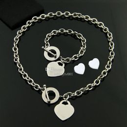 Love heart necklace bracelet Jewellery sets designer OT Jewellery for womens mens bracelets necklaces birthday christmas gift wedding 322O