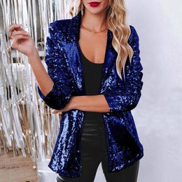 Women's Suits Fashion Sequined Jacket Women Basic Outfits Casual Ladies Outerwear Harajuku Coats Woman Clothes